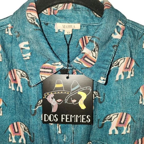 Mahila Anthropologie Western Cowboy Corduroy Button Up Long Sleeve - Picture 3 of 3